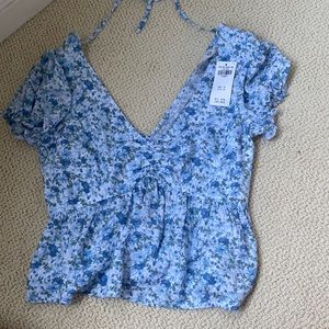 NWT hollister puff sleeve shirt blouse xs